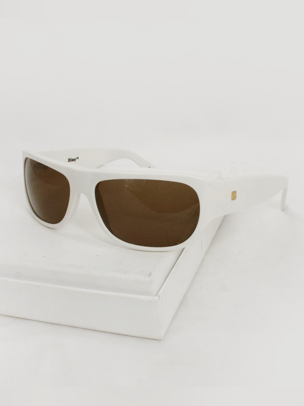 Stussy White Brown Lens Polarized Sunglasses Glasses